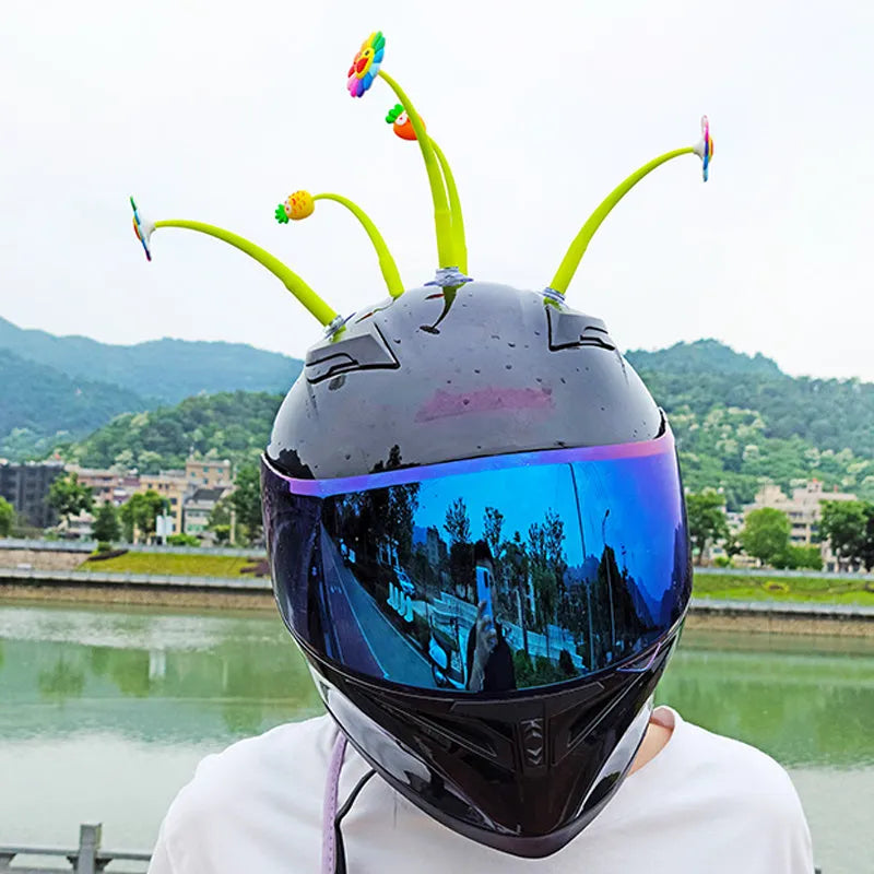 Silicone sunflower helmet decoration with suction cup base