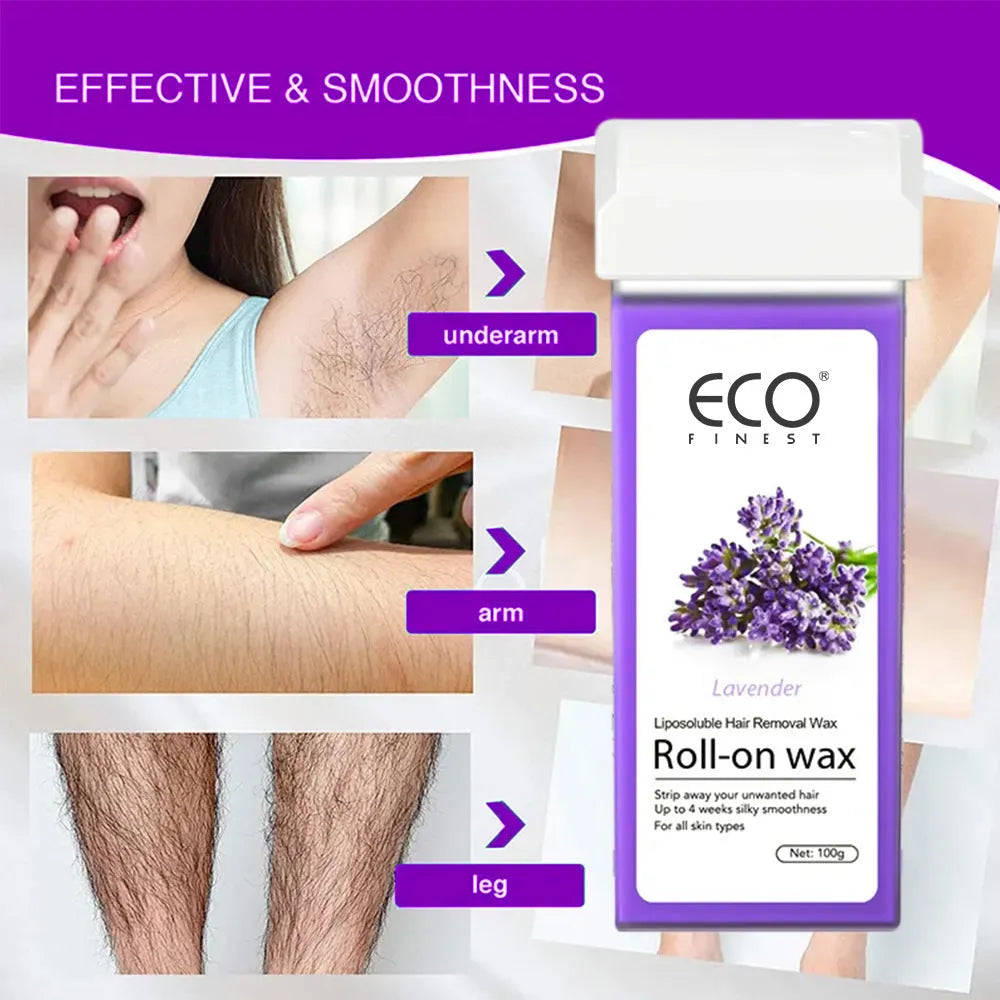 500g jar of lavender hair removal wax with applicator spatula for body and facial use
