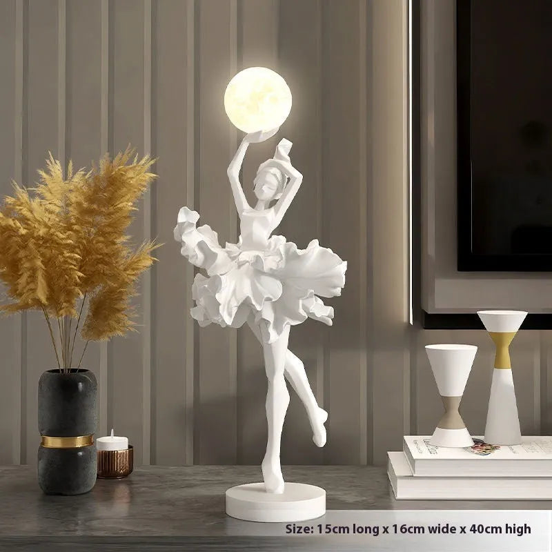 Art Girl resin USB night light ornament in simple modern style with four colour options