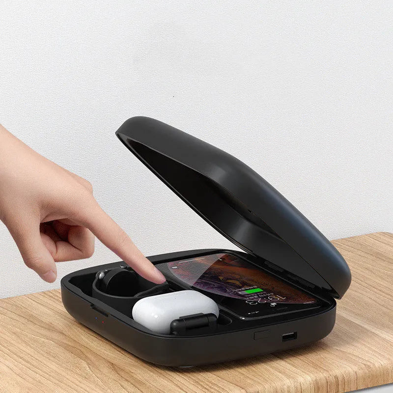 4-in-1 wireless charging disinfection box black white with indication function Micro USB