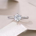 Moissanite wedding ring set with 1 carat S925 silver platinum plating diamond testable in a gift box