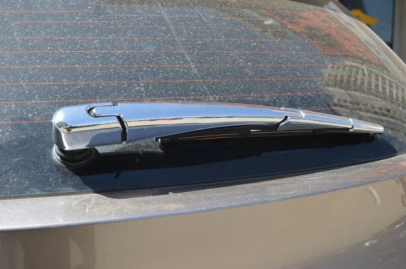 Four silvery ABS plastic rear window wiper cover trim panels for Hyundai vehicles