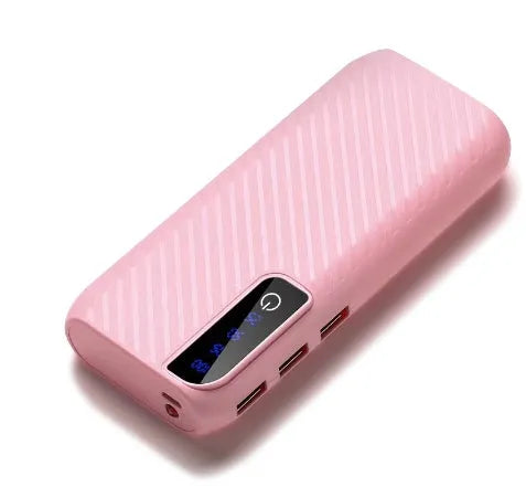 20000mAh mini power bank in black showing USB port and compact 142mm size