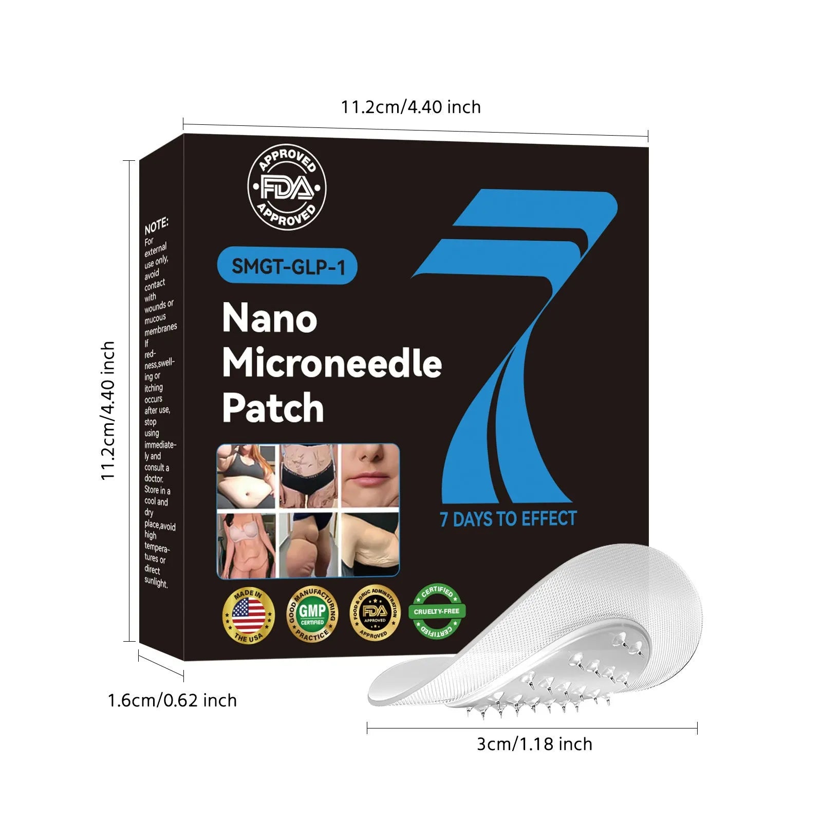 GLP-1 compact micro needle body patch pack of 4 tablets for home body management
