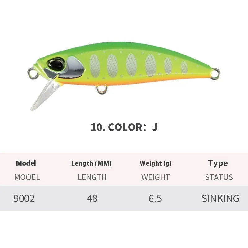 48mm Japanese mino fishing lure for mandarin fish and snakehead in multiple colours