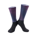 Cycling socks in chemical fibre blend fabric shown in orange, black, purple, white, grey and dark blue colour options