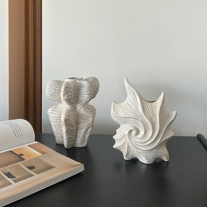 Retro style ceramic vase with coloured glaze finish, shown as a decorative home decor centrepiece.