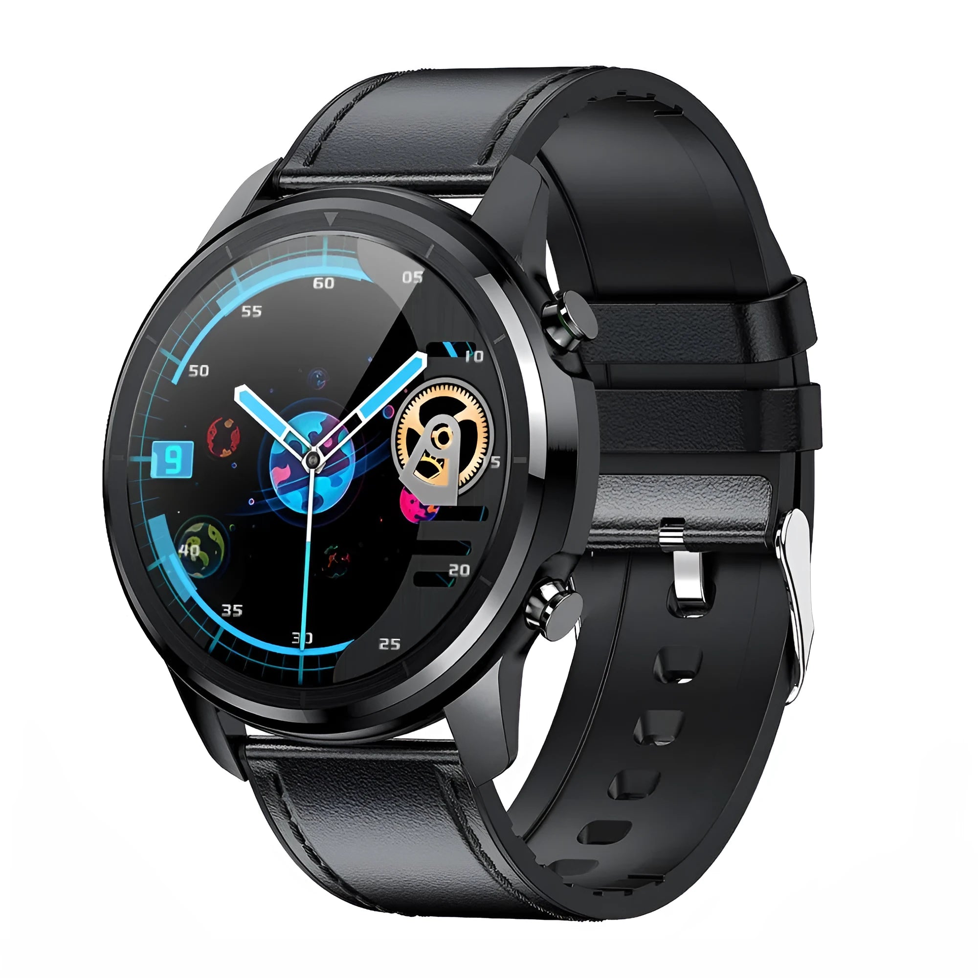 LEMFO LF26 smart bracelet with 1.3-inch screen showing five colour options: Black A, Black B, Brown Silver, Brown black, Silver