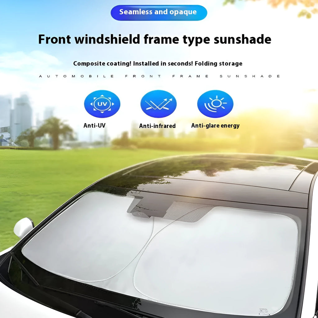 Titanium silver aluminium foil car sunshade for windscreen heat protection