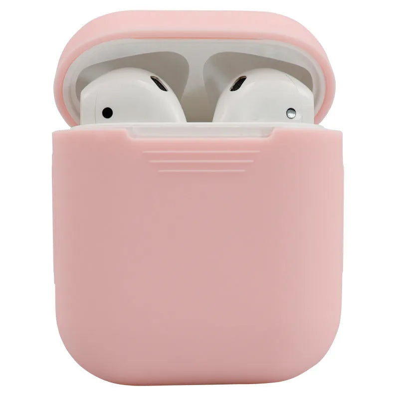 Silicone protective case for Apple AirPods wireless headphones in multiple colour options
