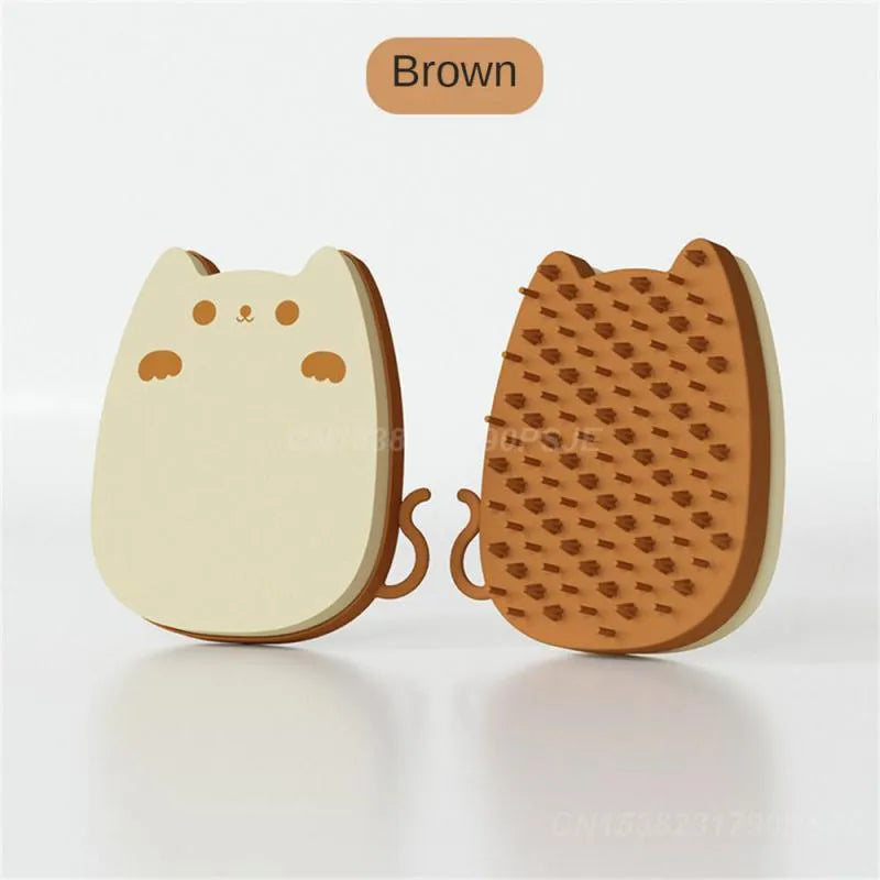 Sponge silicone pet comb brush for cats and dogs with blue, brown or green colour options