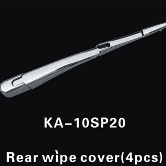 Four silvery ABS plastic rear window wiper cover trim panels for Hyundai vehicles