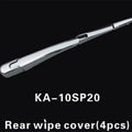 Four silvery ABS plastic rear window wiper cover trim panels for Hyundai vehicles