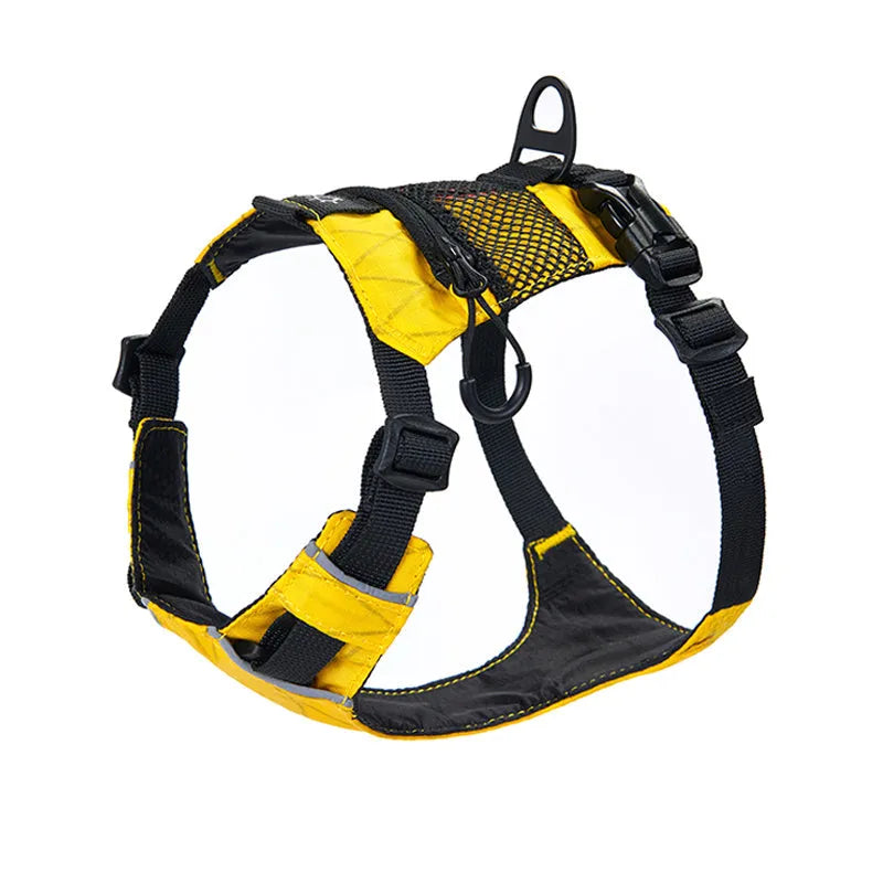Waterproof reflective no-pull dog harness in nylon, black colour, chest strap design, sizes XXXS to L/XL