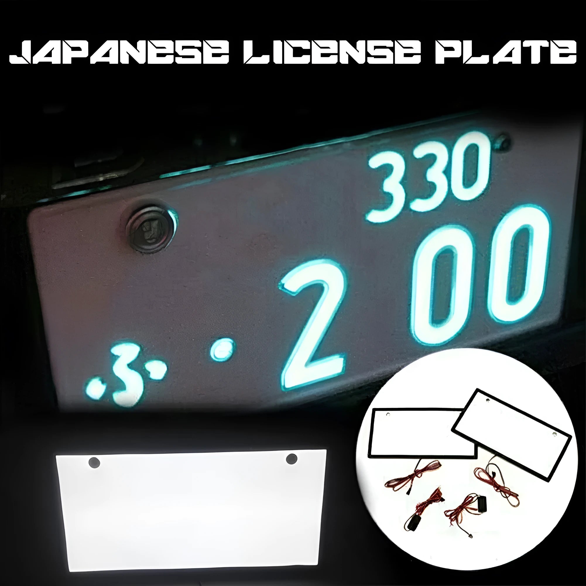 Two LED truck licence plate lights with flat thin light bars for uniform brightness
