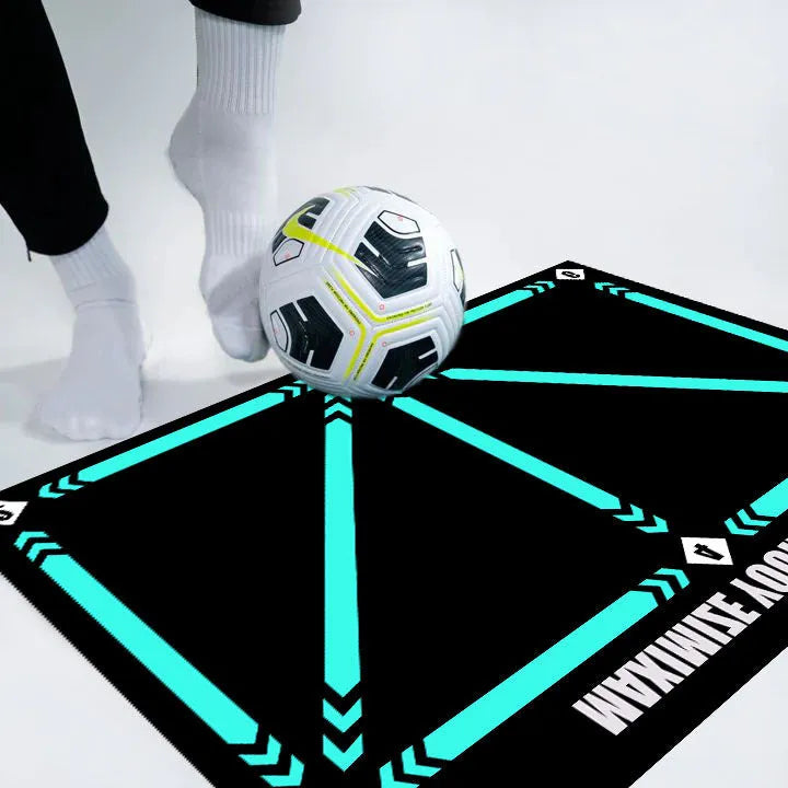 Cushion coloured rubber football training mat for indoor skill practice drills