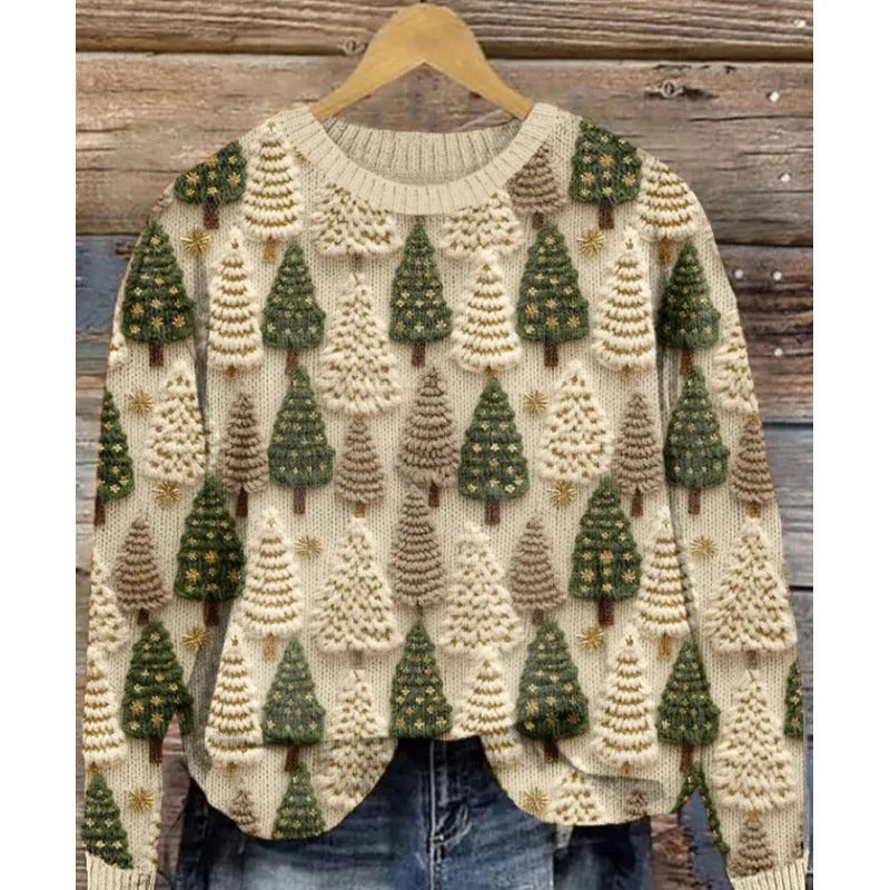 Little Flower digital printed round neck polyester sweater shown in one of twelve available colours.