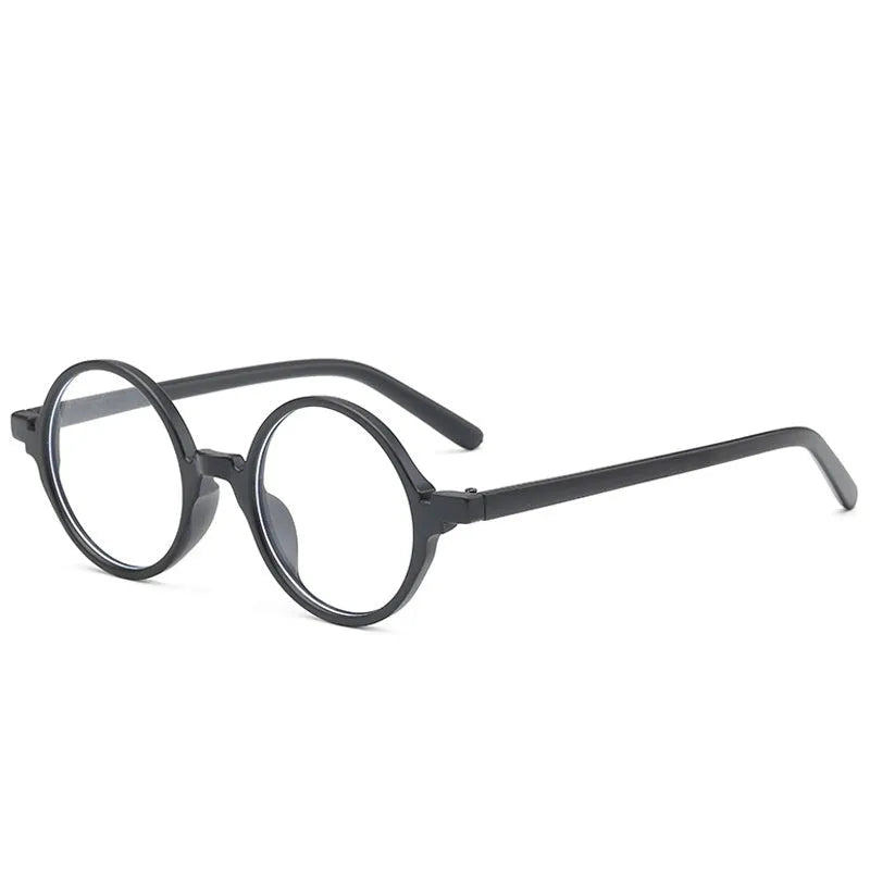 Retro round fashion glasses with no diopters in four colour options on white background