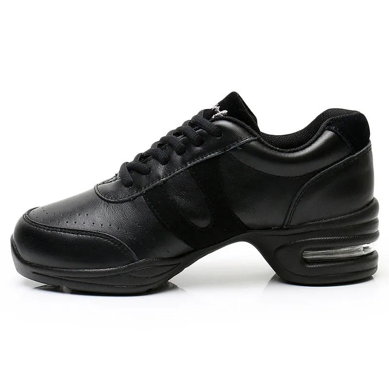 Modern women white dancing shoes with breathable mesh upper and lightweight polyurethane sole