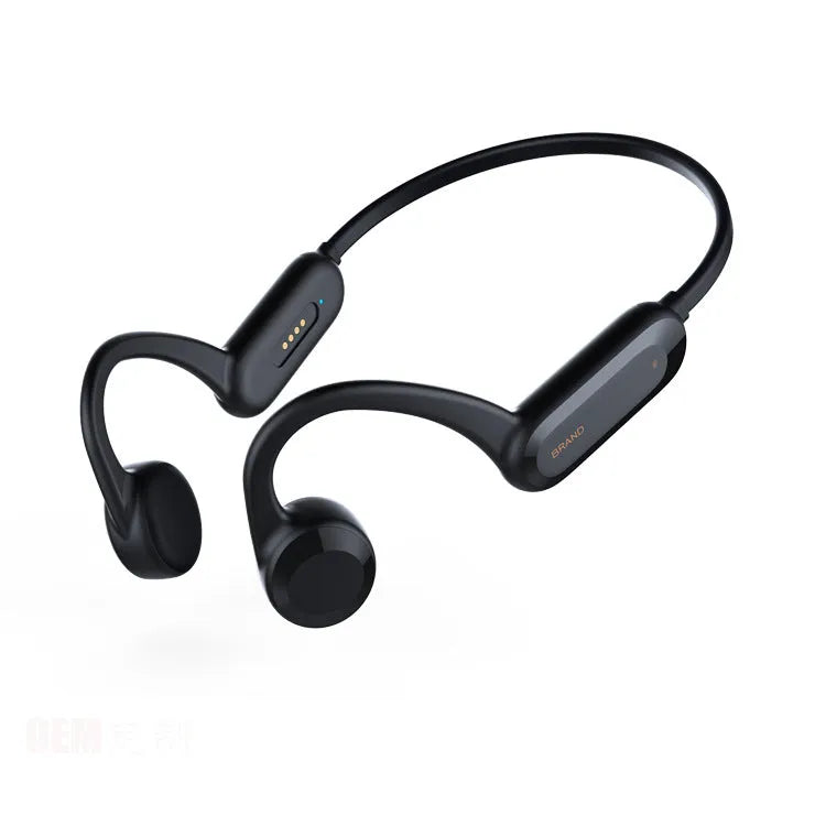 Bone conduction swimming headset IPX8 waterproof in black with neckband design