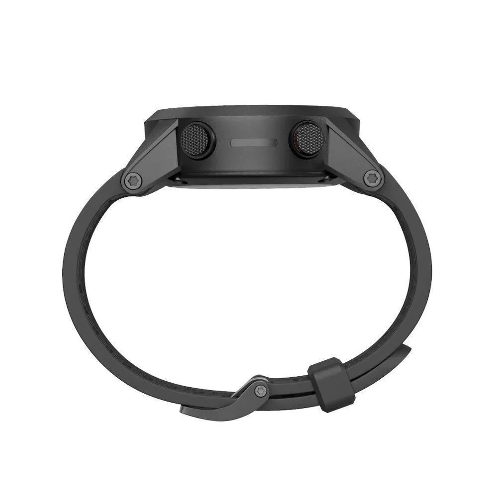 26mm black silicone watch strap with stainless steel button for Jiaming watches