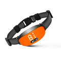 Bark Stopper plastic dog collar in black, orange, and white for barking prevention, pet supplies
