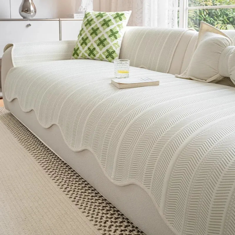 Straight row mat fixed non-slip cushion summer cover in ice silk material showing special pattern design
