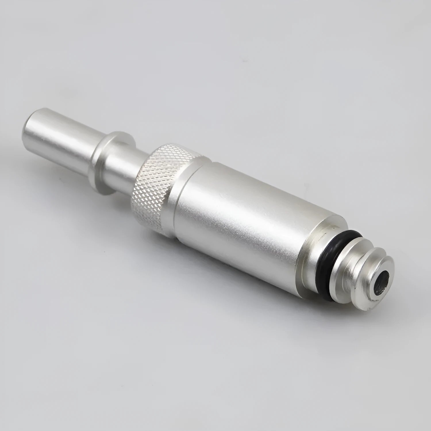 Silver metal transmission refueling joint adapter tool VAS6262-9 for MTF fluid changes