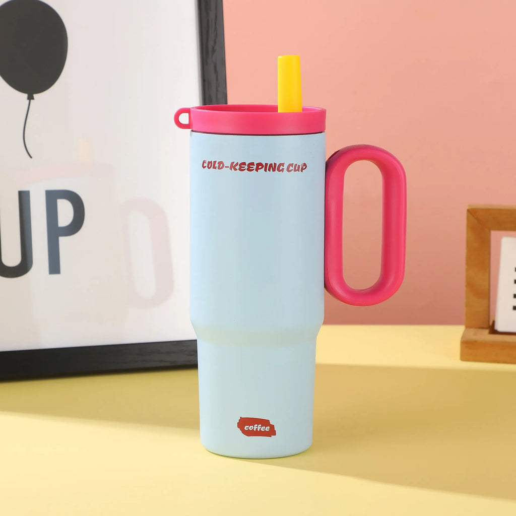 7 litre portable ice bucket cup with handle and straw in five colour options