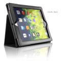 Flat imitation leather protective case for iPad 2 3 4 9.7 inch with two-fold stand, Black style