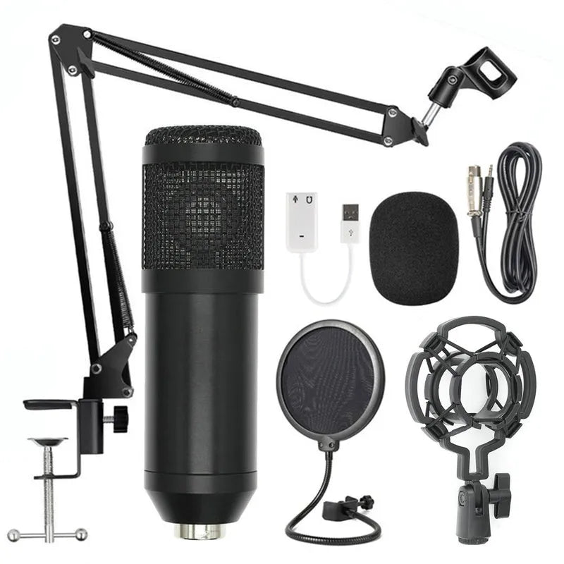 BM-800 condenser microphone in multiple colour options with electroplated mesh head