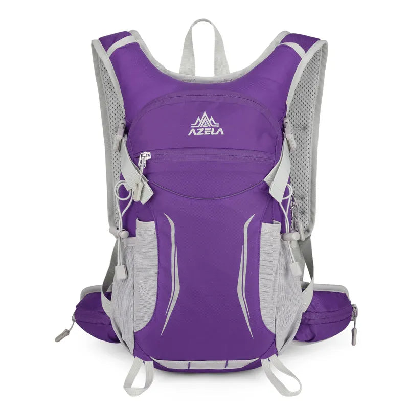 AZELA lightweight hydration backpack with breathable mesh and multiple compartments in black for outdoor sports