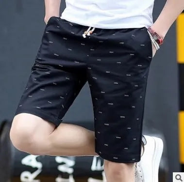 Men's cotton summer shorts with lace-up front closure in various colours showing mid-waist capri design