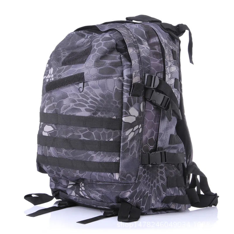 Camouflage tactical backpack made of waterproof Oxford cloth with double shoulder straps, 34x15x48cm, outdoor use