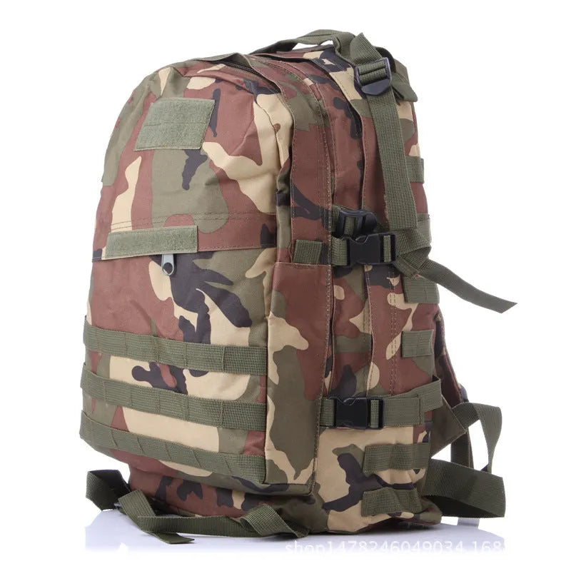 Camouflage tactical backpack made of waterproof Oxford cloth with double shoulder straps, 34x15x48cm, outdoor use