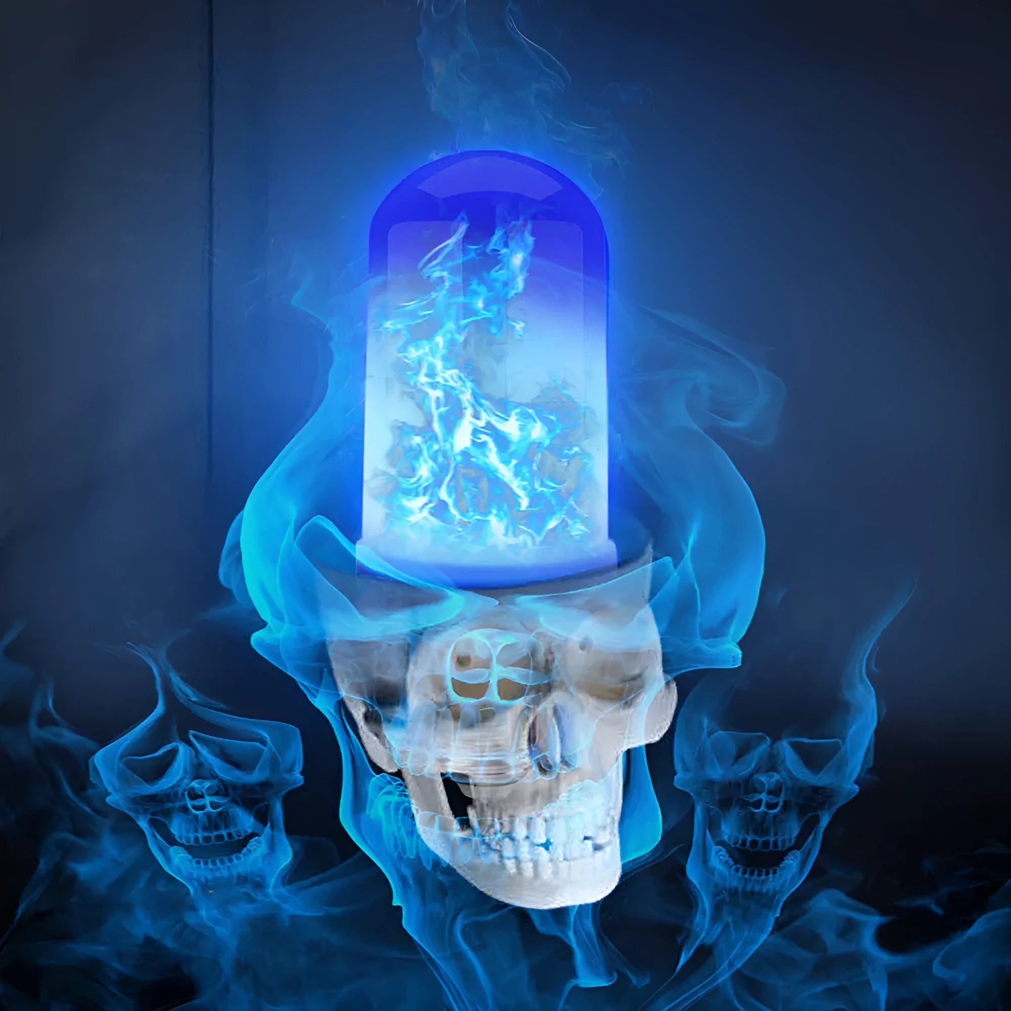 LED flame light bulb 9W 600lm with 4 modes E26/E27/B22 base blue yellow