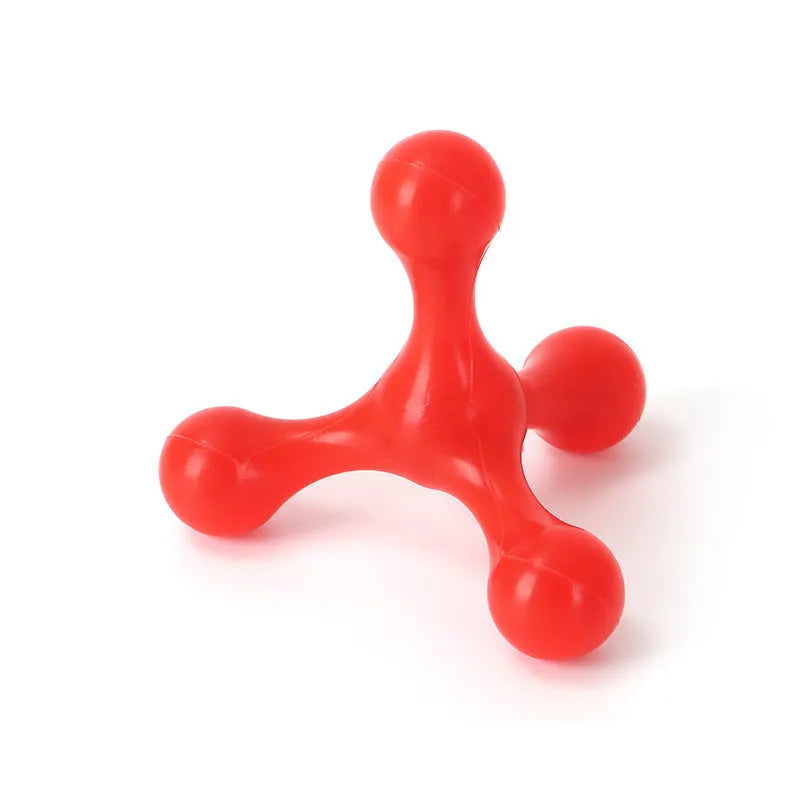 Silicone puppy chew toy with three legs in assorted colours for small and medium dogs