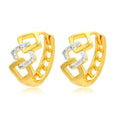 Geometric hollow-out gold electroplated alloy earrings with simple style design
