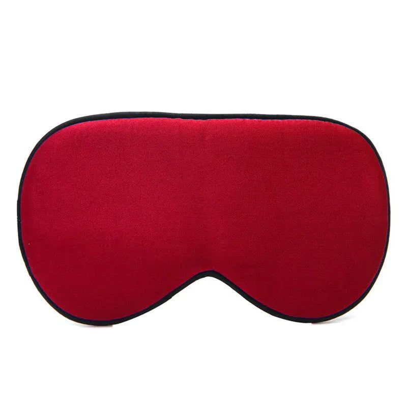 Double-sided mulberry silk eye mask in a choice of 22 colours, showing embroidered print.