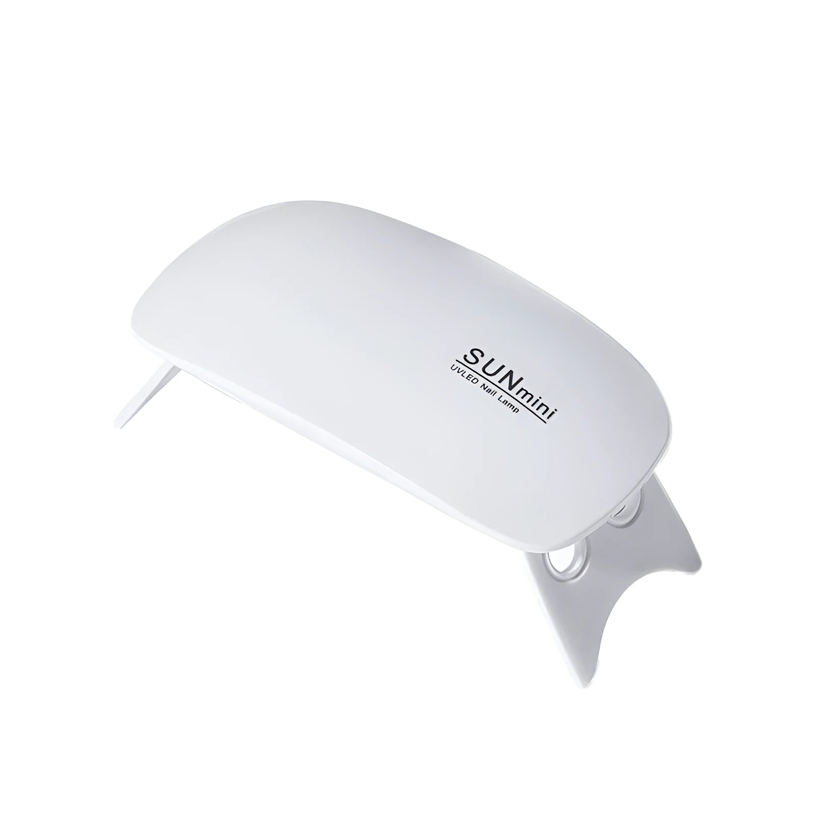 Mini Mouse pink LED phototherapy machine for nail gel curing with 6 lamp beads on a white surface