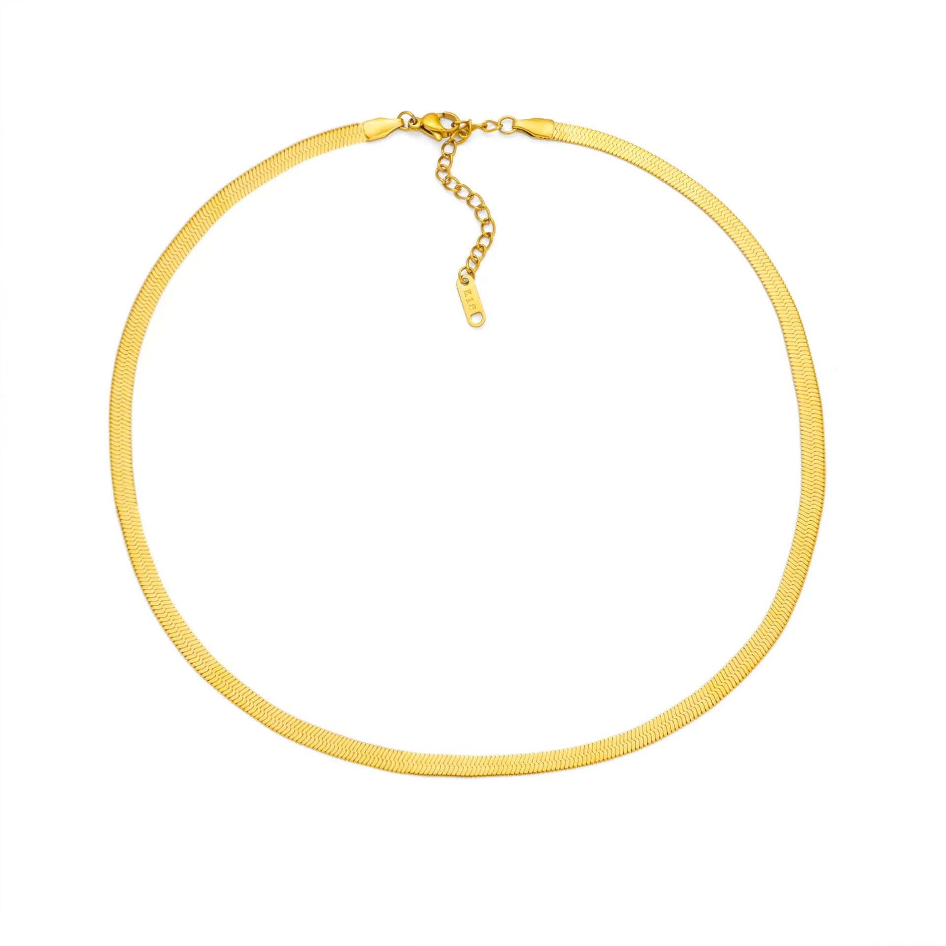 Gold and silver titanium steel initial number necklace with alphabet and number pendants on a 40.5cm chain.