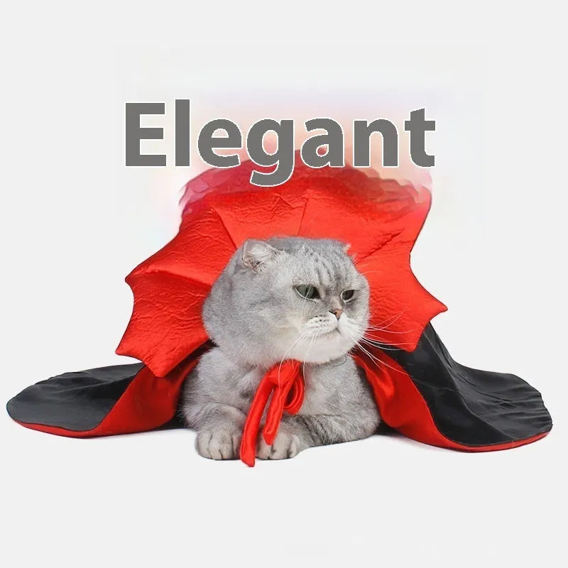 Black and red Halloween costume for cats and dogs with adjustable fit and European American style design