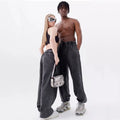Men's loose cotton hoodie and jogger set with pullover hooded sweatshirt and pants, wool lining, S-2XL