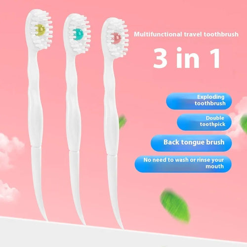 Box containing 20 disposable bead toothbrushes for travel with flavour options