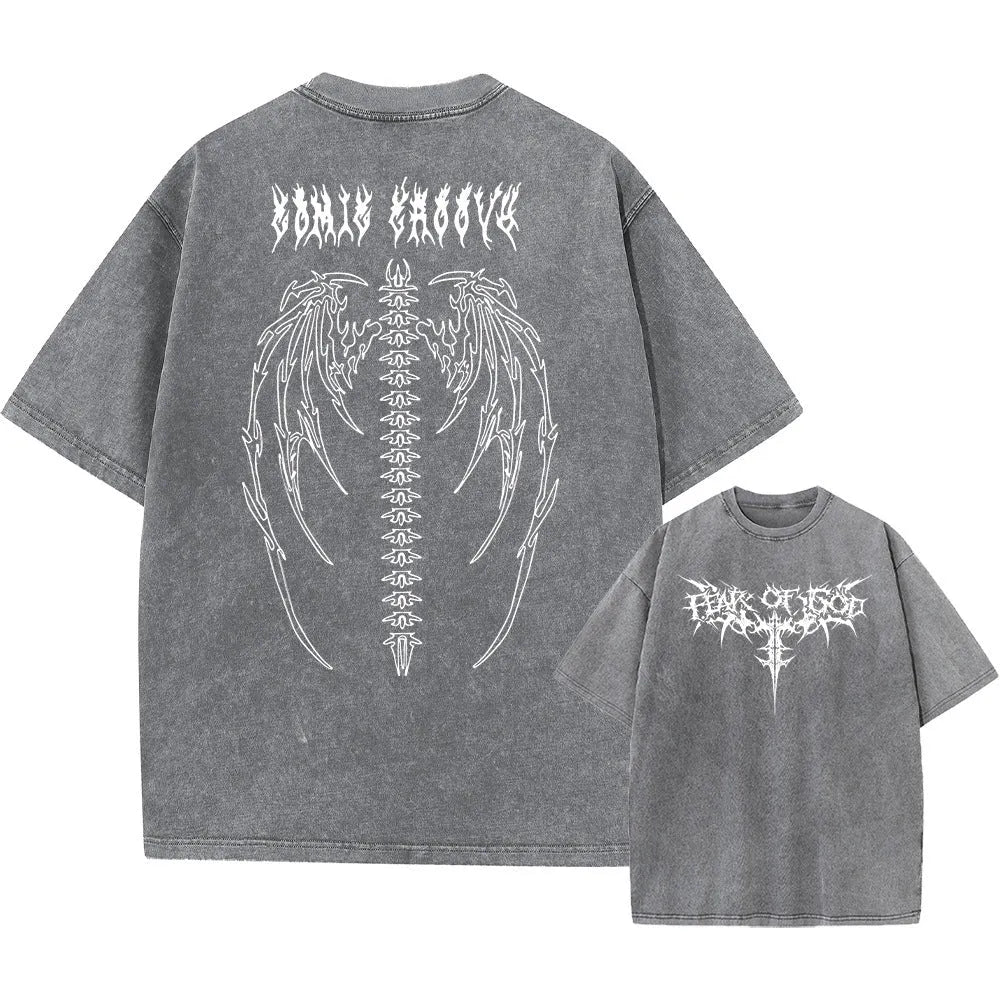 Men's oversized cotton t-shirt with drop shoulder sleeves in loose fit casual style