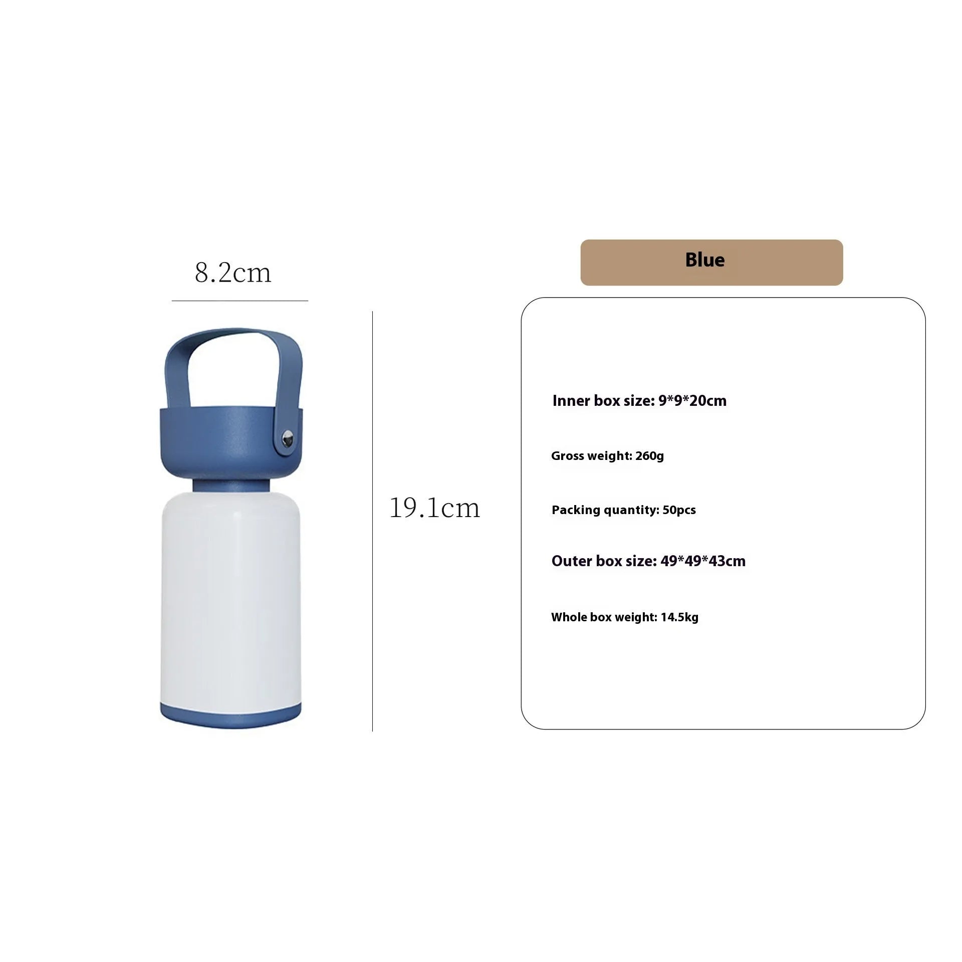 Outdoor camping lantern portable lamp USB charging waterproof tent light LED in blue colour