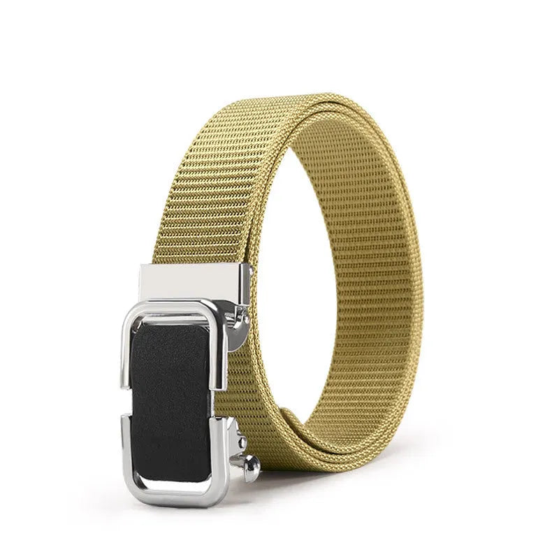 Men's nylon canvas belt with toothless buckle in multiple colour options