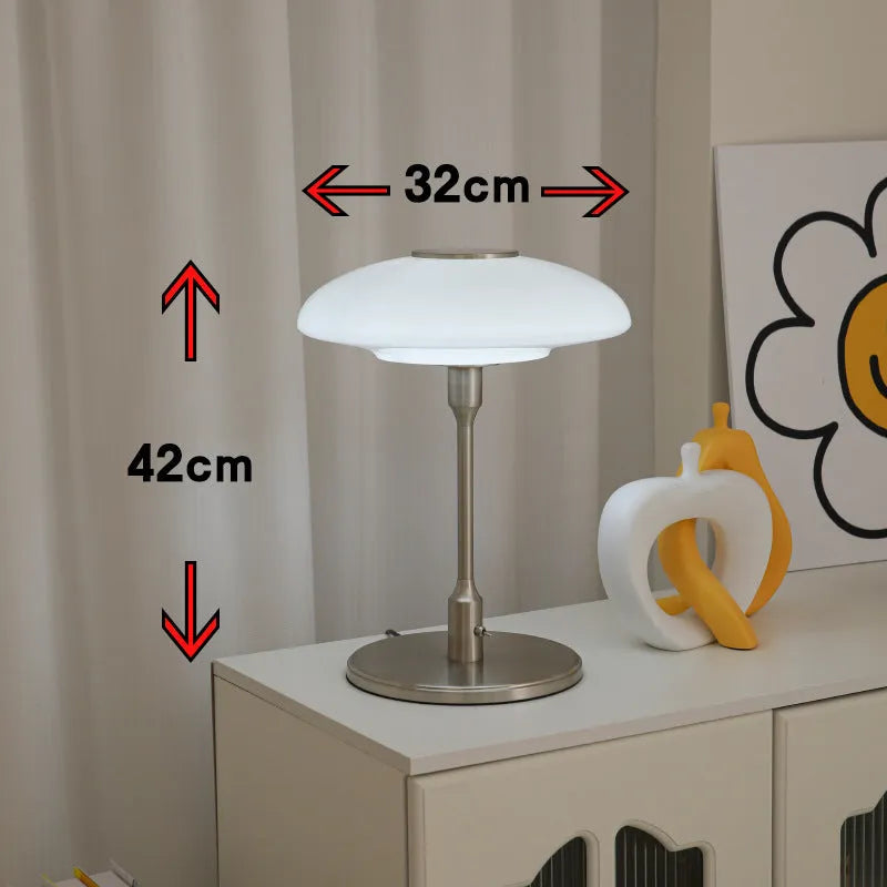 Korean vintage style bedside atmosphere lamp with metal holder in golden orange, white, pink or golden white