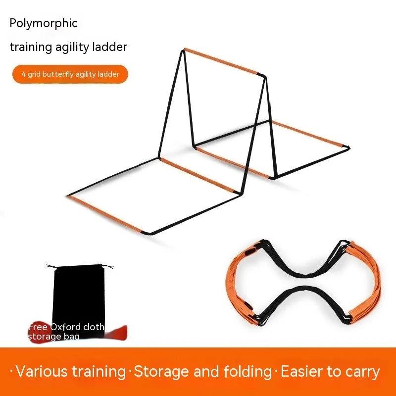 Butterfly ladder agility training equipment in plastic construction with multiple length options for coordination development