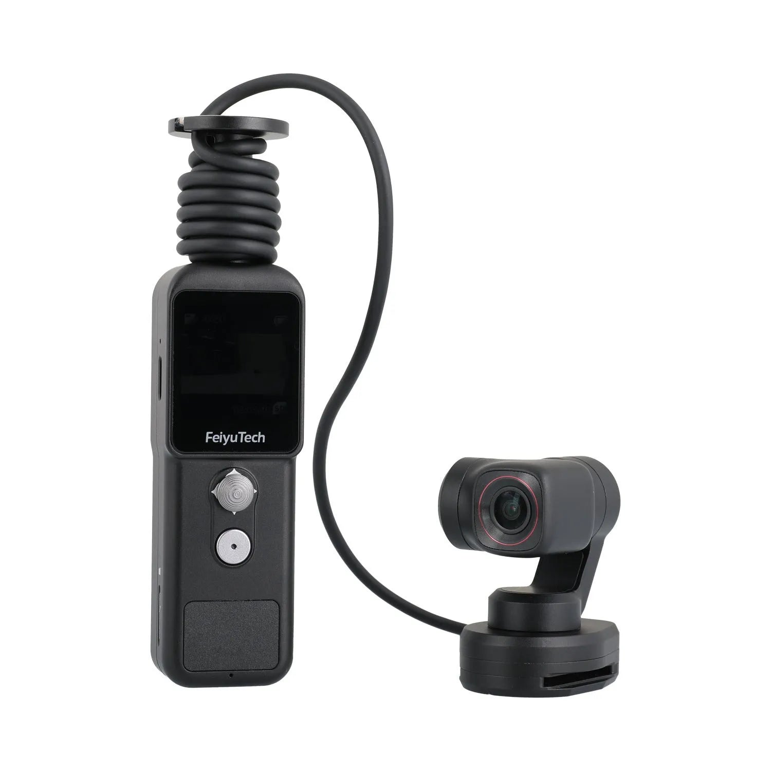 Feiyu Pocket2S pocket gimbal camera with magnetic suction base in black, 4K HD, aviation aluminium alloy